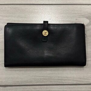 Chanel vintage CC Black Button Bifold Wallet   Authentic. Come with authenticity